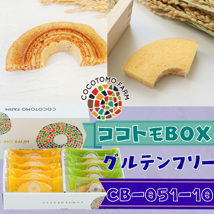 【ふるさと納税】ココトモバウム 自家製生米粉100%のしっとりバウムクーヘンが人気 ココトモBOX CB-051-10｜バウムクーヘン お米 米粉 ソフト 白米 玄米 セット 詰め合わせ スイーツ ココトモ プチギフト バームクーヘン ヘルシー グルテンフリー愛知 ココトモファーム