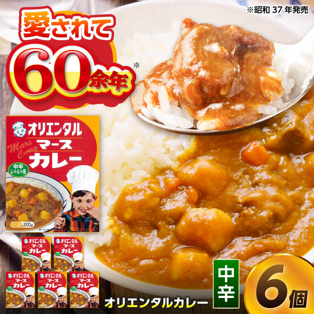 【ふるさと納税】マースカレーレトルト（中辛）6個 / レトルトカレー 中辛 ご当地 カレー / 稲沢市 / オリエンタル[BMAM003]