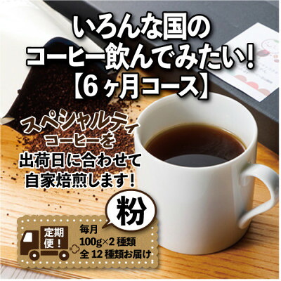 【ふるさと納税】【毎月定期便】いろんな国のコーヒー飲んでみたい!「6ヶ月コース(粉)」全6回【4067852】