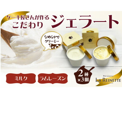 【ふるさと納税】ジェラート6個入り(リッチミルクジェラート&ラムレーズンジェラート　90ml各3個)【配送不可地域：離島】【1588836】