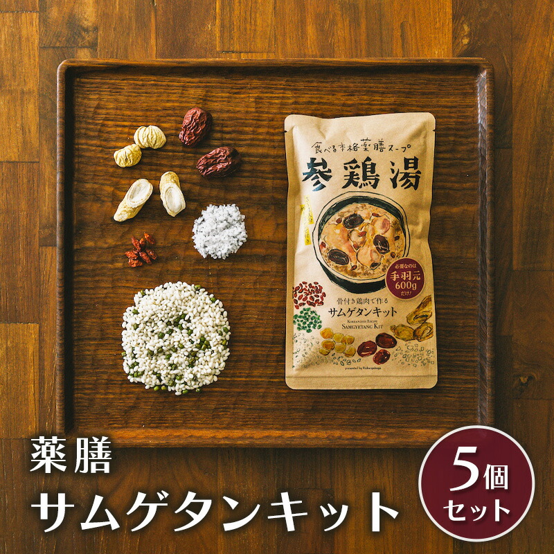 【ふるさと納税】薬膳 サムゲタン キット 5個 セット 韓国料理 材料 参鶏湯の素 参鶏湯キット 漢方 惣菜 おかず 簡単 参鶏湯 愛知 愛知県 日進市