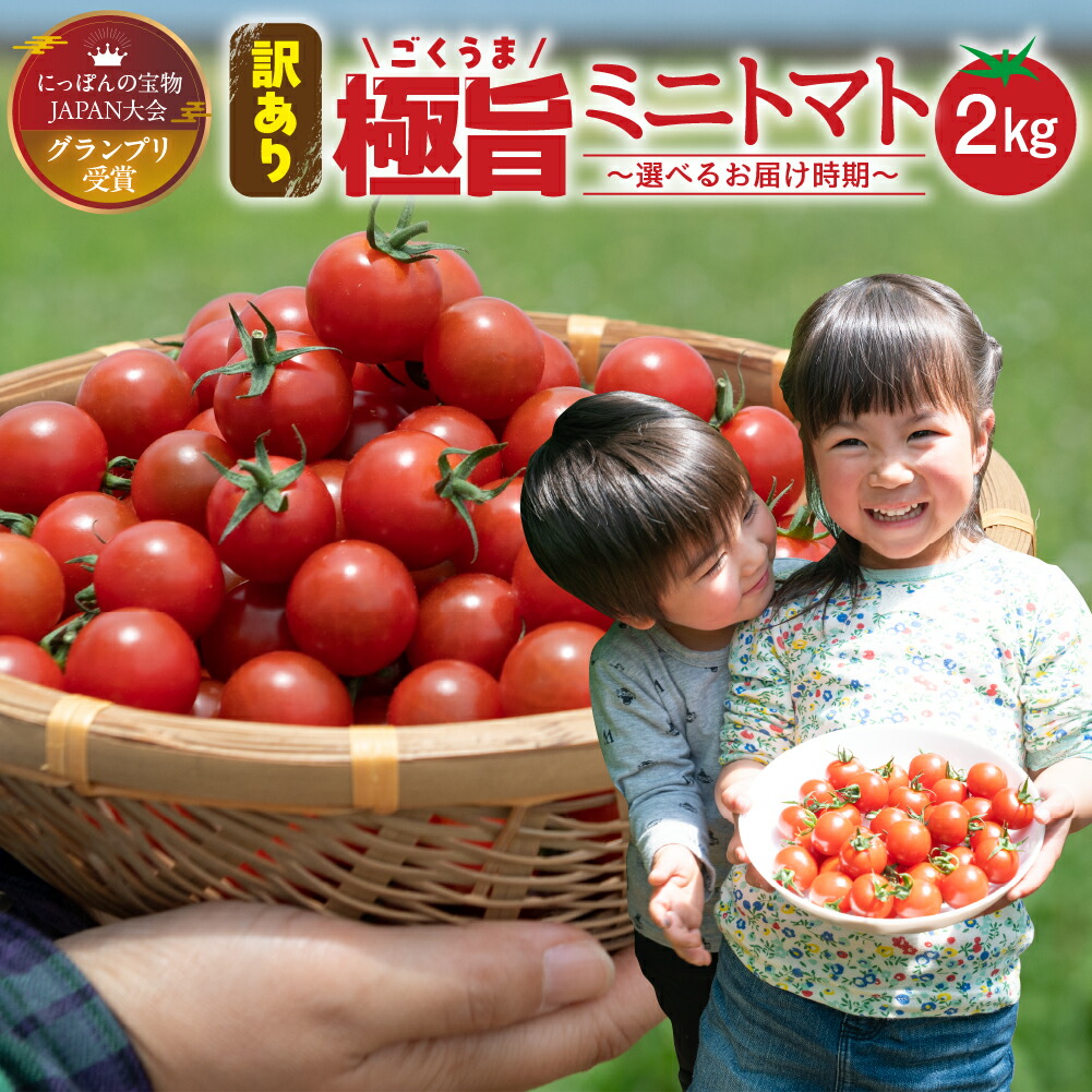 【ふるさと納税】＼高評価★4.83／グランプリ受賞 極旨 ミニトマト 2kg だしの出るトマト 新鮮 完熟  出汁推し実 (不揃い 訳あり) トマト フルーツトマト 季節限定 完熟 健康 トマト 濃厚 薄皮 入手困難 幻 プチ 先行予約 産地直送 冷蔵 送料無料