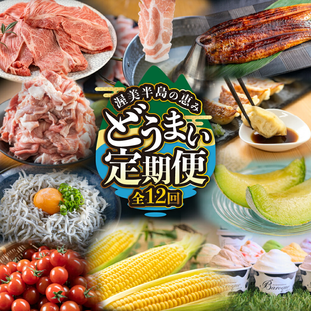 【ふるさと納税】渥美半島の恵み 定期便 12回 ＼高評価★4.86／ ( うなぎ / ブランド豚 / メロン / しらす/ 餃子 / ジェラート / とうもろこし / 焼き鳥 / トマト / 牛肉 / 蒲焼 )  12ヶ月 1年 鰻 ウナギ 蒲焼 高評価 お楽しみ フルーツ 海鮮 果物 どうまい 人気 田原市