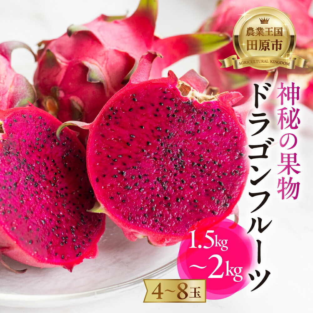【ふるさと納税】 ドラゴンフルーツ赤 １.５～２kg（４～８玉） 先行予約 2025年発送分 数量限定 スーパーフード 渥美半島 田原市 お取り寄せ 産地直送 送料無料