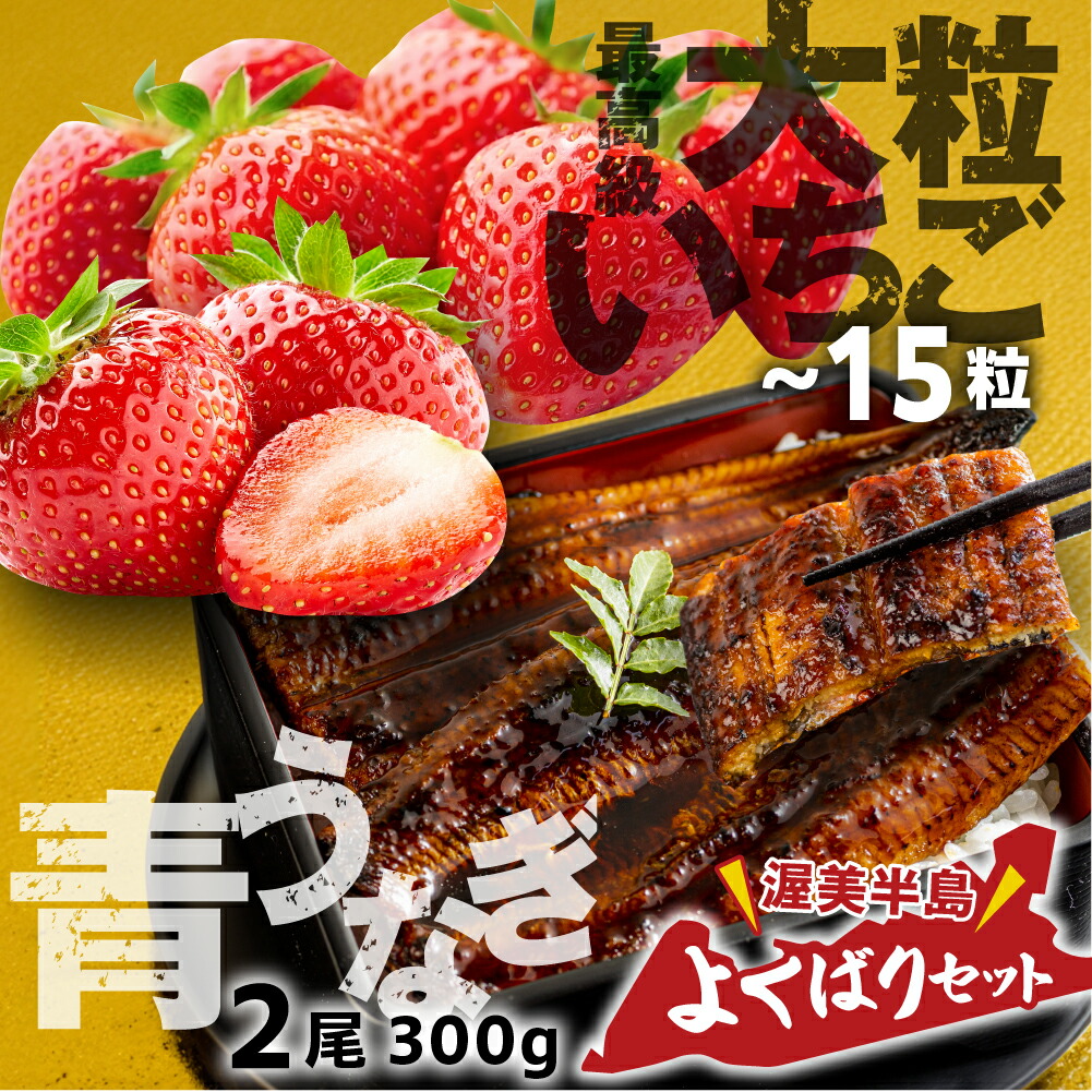【ふるさと納税】幻の青うなぎ ＆ いちご セット うなぎ 訳あり 蒲焼  2尾  大粒 激甘 苺 ギフト箱入り 青鰻 ウナギ 鰻 蒲焼き 最高級 長蒲焼 特大サイズ 楽天限定 土用丑の日  丑の日 簡単調理 惣菜 果物 フルーツ くだもの どうまい 定期便(2回)