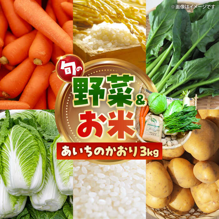 【ふるさと納税】愛西市産 あいちのかおり3kgと旬の季節野菜詰め合わせ お米 精米 野菜 愛西市／お米の三輪[AECM001]