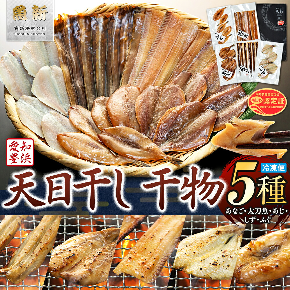 【ふるさと納税】 天日干し 干物 5種 味醂 汐 穴子 太刀魚 ふぐ あじ しず 詰め合わせ 冷凍 海鮮 ひもの セット 味醂干し 汐干し 塩 ミリン あなご 河豚 鯵 愛知 南知多|愛知県南知多町