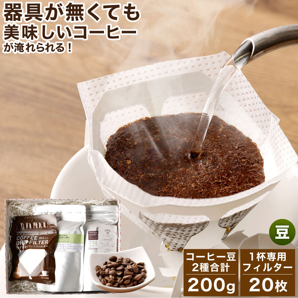 人気ブランドの新作 コーヒー豆 フィルター付きお試しスターターセット 豆 100g×2袋 1杯専用 コーヒーフィルター 20枚入り コーヒー 珈琲  スペシャルティコーヒー 2種 セット 送料無料 fucoa.cl