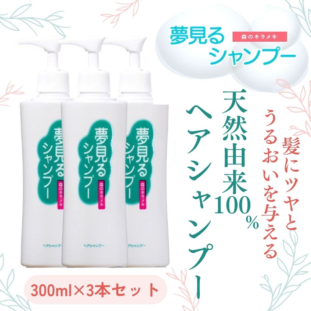 【ふるさと納税】100%天然のヘアシャンプー「夢見るシャンプー」300ml 3本セット