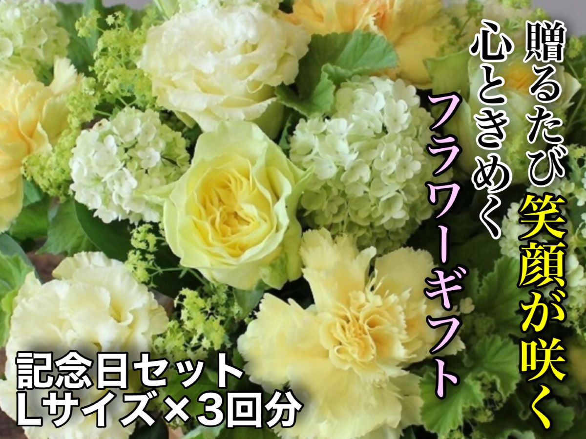 【ふるさと納税】お花お父ちゃん活け花店 時期の御花申し合わせ～祝する日書き割り～（全３回） L大きさ