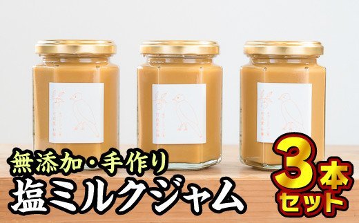 【ふるさと納税】 無添加 手作り 塩ミルク ジャム 160g × ３本セット 手作り スイーツ ミルク 牛乳 海洋深層水 濃厚 塩 贅沢 濃厚 美味しい 加工食品 詰め合わせ ハンドメイド ジャム ギフト 朝食 朝ご飯 贈り物 贈答 箱詰め プレゼント ギフト 手作り ハンドメイド KA-8