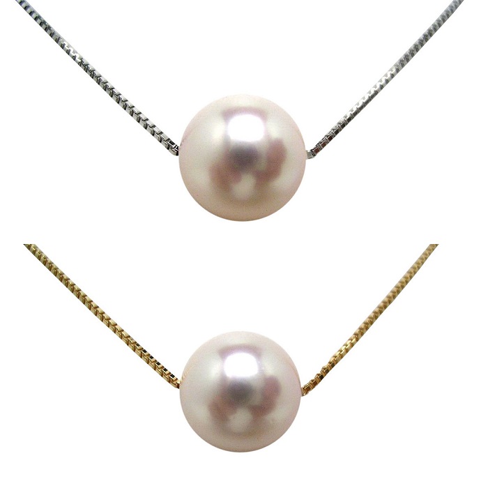 【ふるさと納税】 真珠 アクセサリー ネックレス ペンダント パール 8.5ミリ ～ 9ミリ K18 or Pt850 三重県 伊勢志摩 志摩 ジュエリー プレゼント 冠婚葬祭 入学式 卒業式 結婚式 バレンタイン ホワイトデー / 老舗の真珠専門店・花珠クラス・アコヤ本真珠スルーペンダント
