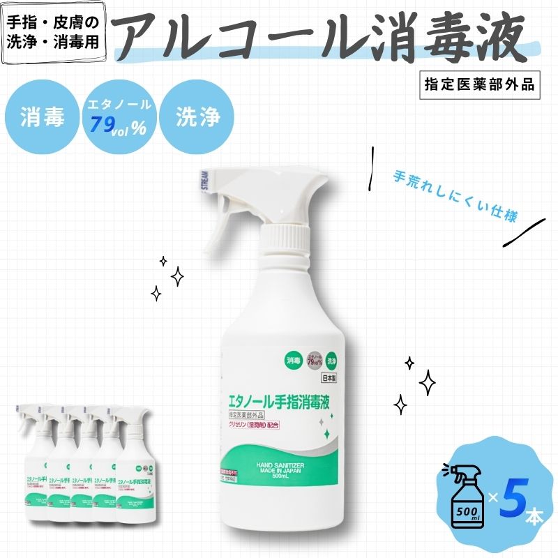 【ふるさと納税】 手指・人はだの洗い濯ぎ・防疫用 気違い水防疫液 500ｍl×5本【cgiy0001】