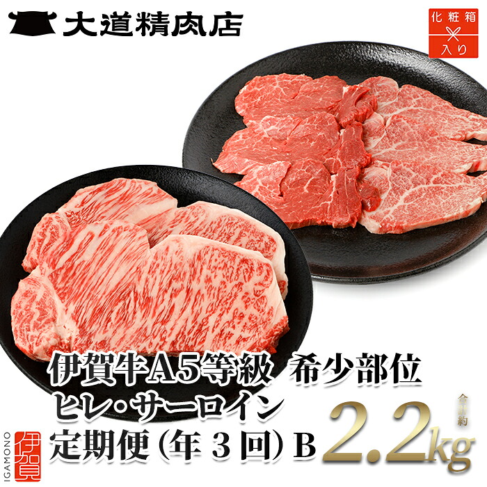 【ふるさと納税】 【年3回】伊賀牛 A5ヒレ・サーロイン 定期便B 総合計約2.2kg