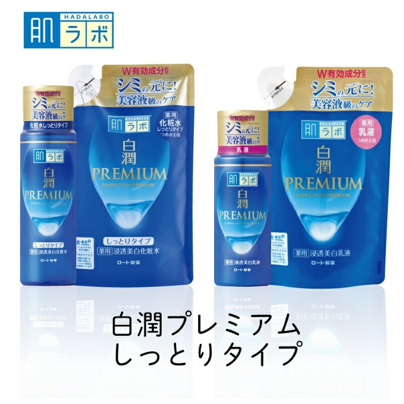 【ふるさと納税】 ロート製薬 【 肌ラボ 白潤プレミアム しっとり タイプ 】化粧水＋乳液4点セット（各ボトル＋つめかえ用） / 化粧水 乳液 美容 化粧 お肌 【roht0002】