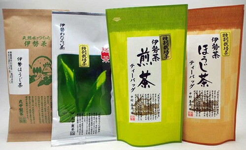 【ふるさと納税】伊勢茶 緑茶 煎茶 ほうじ茶 ティーバッグ ４品セット ／ お茶 茶葉 日本茶 伊勢 特別栽培 無農薬茶