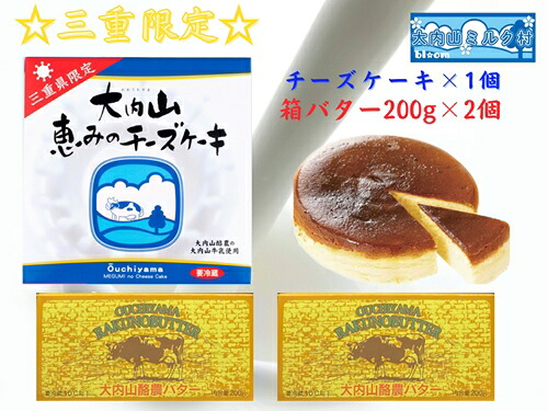 【ふるさと納税】(冷凍) 恵みのチーズケーキ と 箱バター セット / 大内山ミルク村 ふるさと納税 バター チーズケーキ 乳製品 デザート スイーツ 大紀ブランド 三重県 大紀町|三重県大紀町