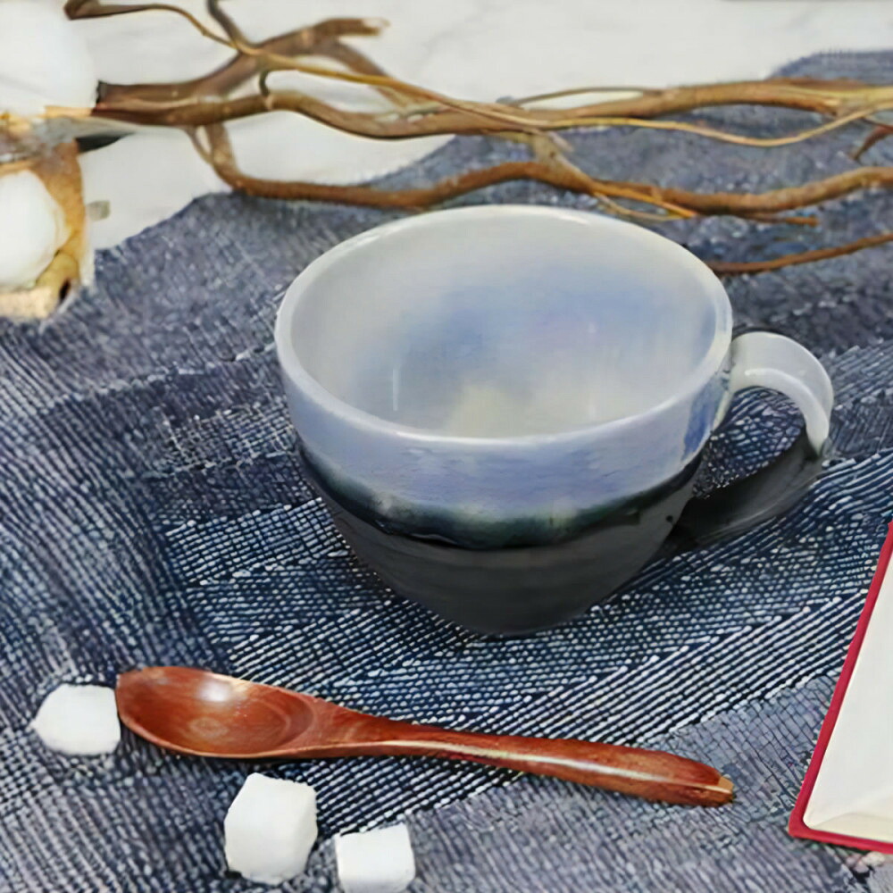 【ふるさと納税】信楽焼 陶器製 丸型スープカップ (ブルーベリー)