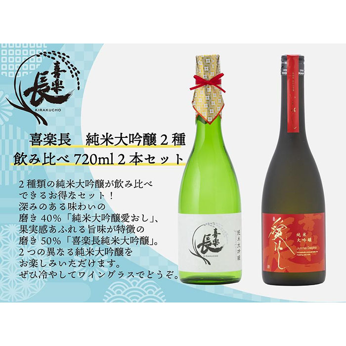 【ふるさと納税】喜楽長 純米大吟醸2種飲み比べ720ml 2本セット | ふるさと 納税 返礼品 お礼の品 滋賀 滋賀県 酒 お酒 アルコール飲料 お取り寄せ ご当地 家飲み 純米酒 純米大吟醸酒 美味しい おいしい 地酒 日本酒 飲み比べ 飲み比べセット セット おうち時間|滋賀県