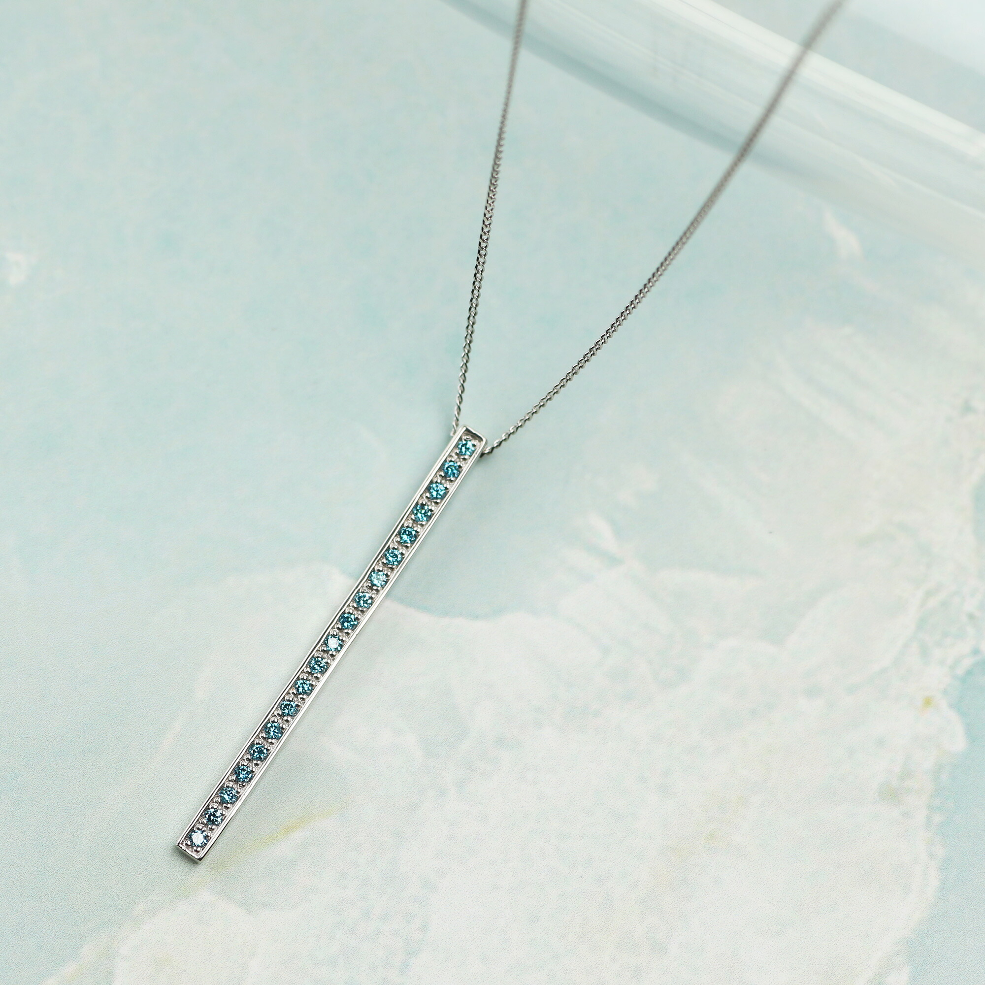 【ふるさと納税】プラチナ900 ラボブルーダイヤ0.095ct 70cmネックレス / PT900-N001BL [AM315] / プラチナ900 ブルーダイヤモンド ネックレス アクセサリー ギフト プレゼント｜滋賀県大津市 240,000円