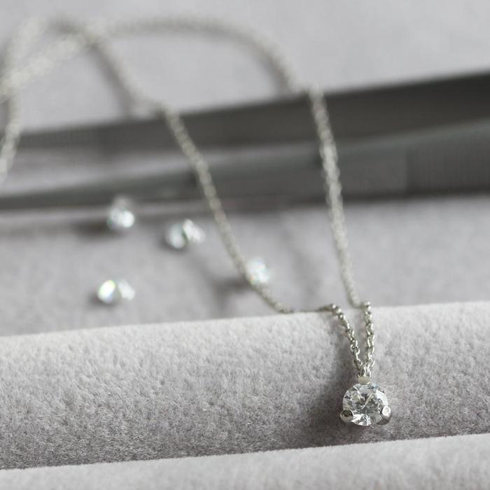 【ふるさと納税】サステナブルなジュエリーを ラボグロウンダイヤモンド Pt900ネックレス 0.2ct 3点留め　LAB-PT900-010｜滋賀県大津市