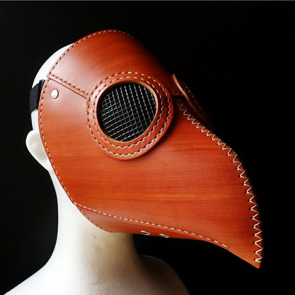 【ふるさと納税】長濱レザー ペストマスク  滋賀県長浜市/MATCH Leather Works[AQAI014] ] 革 レザー 牛ヌメ革 ペスト マスク