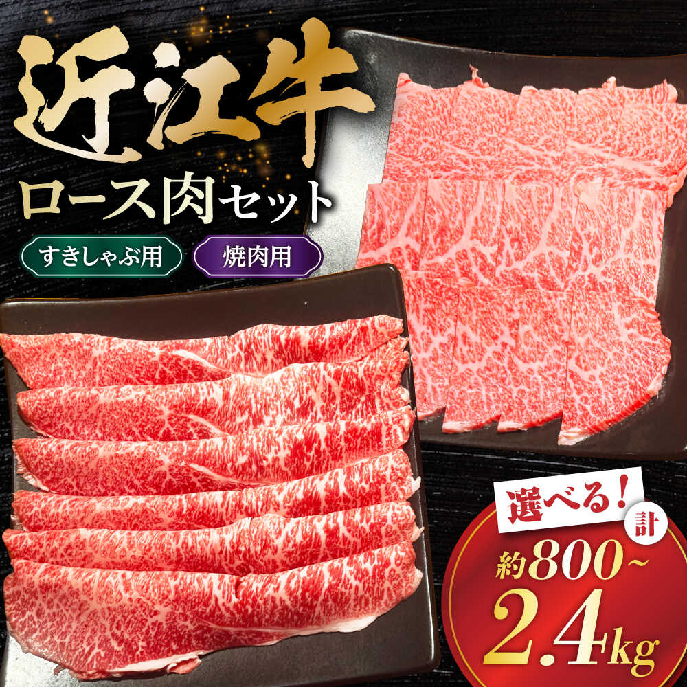 【ふるさと納税】【選べる容量】すき焼き 近江牛 ロース セット 800g～2.4kg すきしゃぶ 焼肉 用 滋賀県長浜市/有限会社旭ミイト[AQDB030] ふるさと納税 すきやき 牛肉 すき焼き 赤身 しゃぶしゃぶ 和牛 ふるさと納税 焼肉 焼肉セット 赤身 滋賀県 長浜市 人気 おすすめ 20,590円