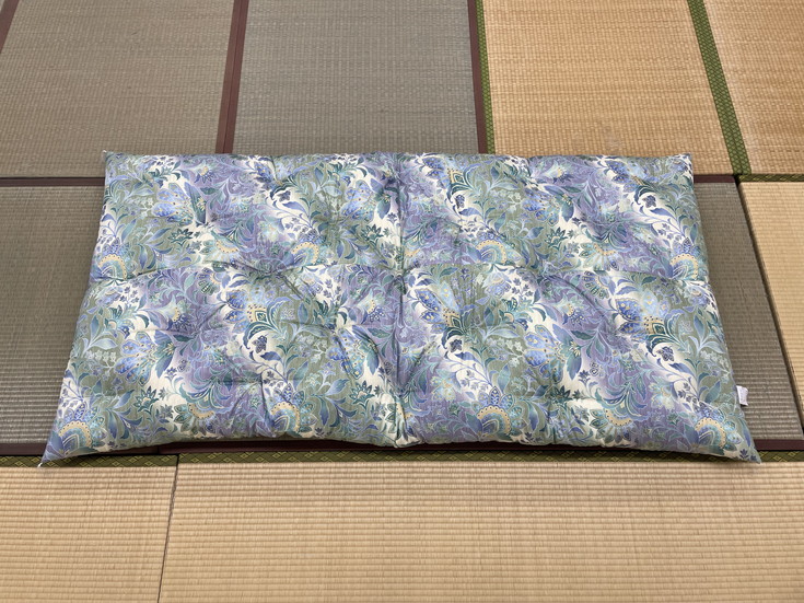 【ふるさと納税】極上もめん綿入り敷布団 みやび柄 1枚 (青) 日本製 ふとんのワタセ 御中元 お中元｜滋賀県近江八幡市