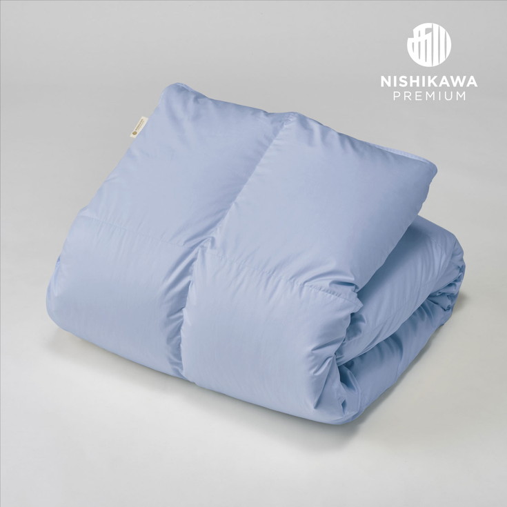 【ふるさと納税】【nishikawa/西川】羽毛ふとん ジーリンホワイトグースダウン 90％ シングル 配色：ブルー 羽毛 掛け布団 日本製