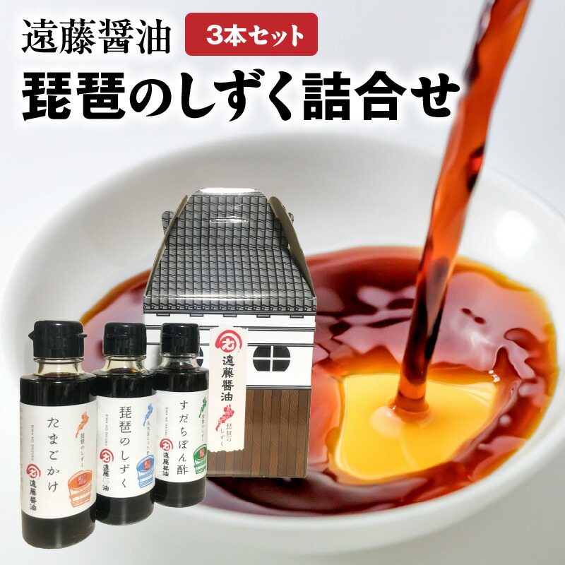 【ふるさと納税】調味料 遠藤醤油 琵琶のしずく 3本 セット 琵琶のしずく 薄口しょうゆ すだちぽん酢 家庭用 調味料 お取り寄せ 守山市