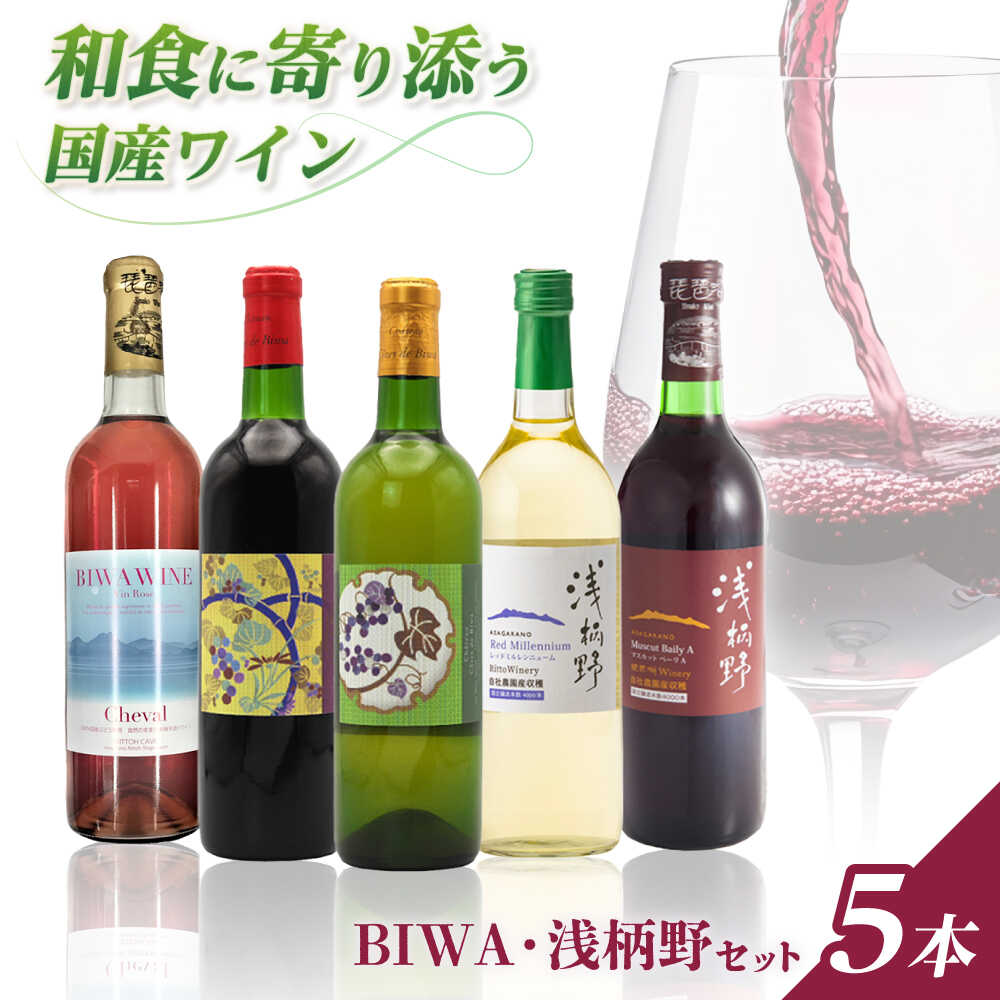 【ふるさと納税】BIWA・浅柄野セット / ワイン 飲み比べセット 赤ワイン 白ワイン 人気 おすすめ おしゃれ 滋賀県 栗東 地酒 果実酒 洋酒 宅飲み 家飲み アルコール フルボディ 辛口 スッキリ 贈り物 ギフト プレゼント / 栗東市 / 太田酒造株式会社[BIAC011]｜滋賀県栗東市