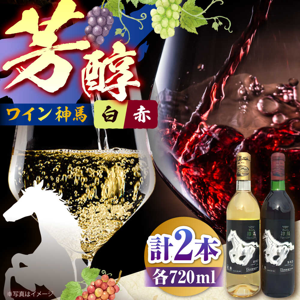 【ふるさと納税】ワイン「神馬」 赤・白 720ml×各1本 / お酒 赤ワイン 白ワイン 赤白セット 飲み比べ 人気 おすすめ フルボディ 辛口 / 栗東市 / 酒甚[BIAK005]