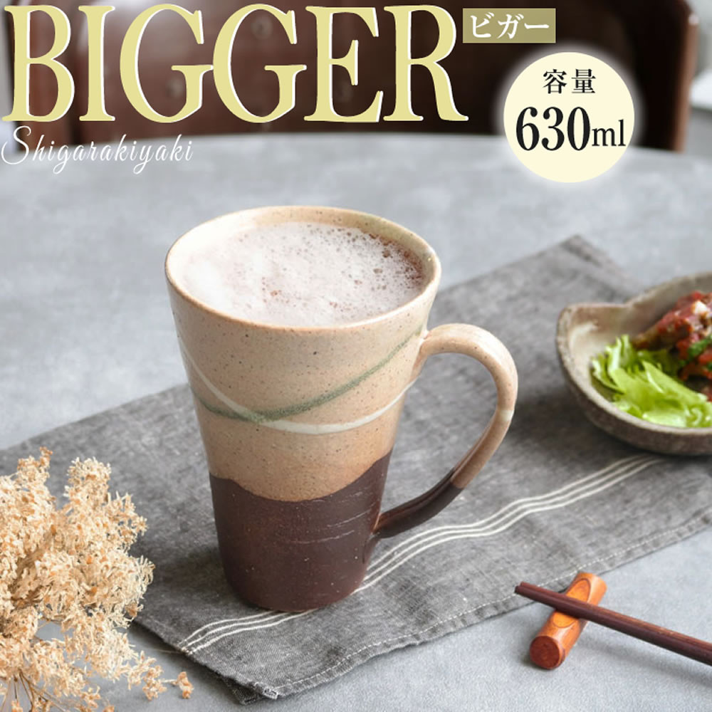【ふるさと納税】信楽焼 ビアジョッキ ソリ型マグカップ 630ml(やまあい)