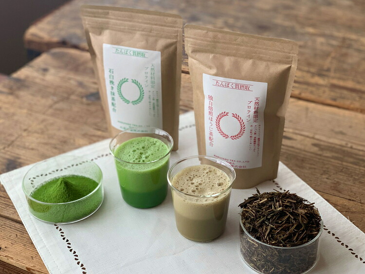 【ふるさと納税】滋賀県産【お茶屋がつくる 抹茶 たんぱく質＋お茶屋がつくる ほうじ茶 たんぱく質】 900g×2 約2ヵ月分 シェイカー付 ホエイ 抹茶 ほうじ茶 形づくる 体づくり 上半身メイク 運動選手 美容 思わしい 運動すること 部活 たんぱく質 一般受け
