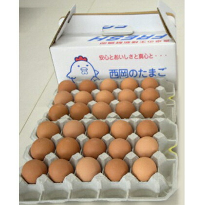 【ふるさと納税】【高級赤玉・安全飼料使用】湖南市産もみじ卵30個　頒布コース(6か月）