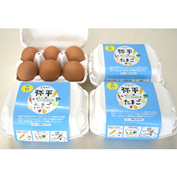 【ふるさと納税】平飼卵（弥平＆ファイトリッチ）24個　頒布コース(6か月） 湖南市野菜で育った鶏の栄養豊富な卵