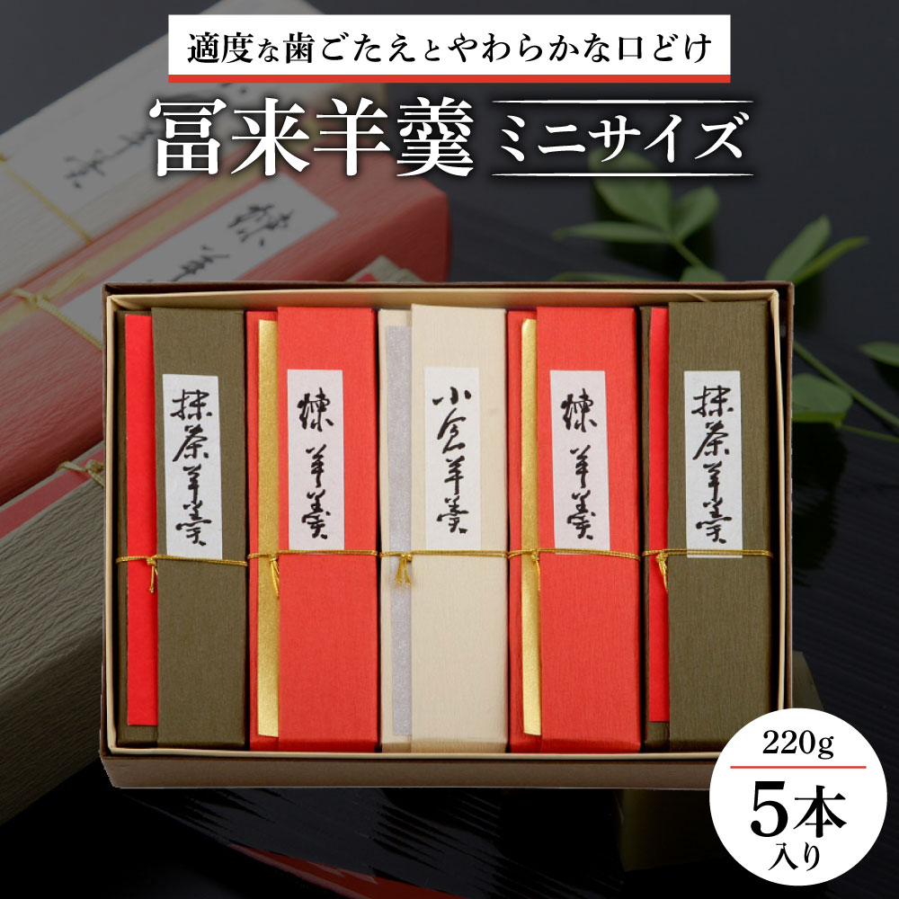【ふるさと納税】 冨来羊羹ミニサイズ 5本入 羊羹 菓子 おやつ デザート 寄付 返礼品 お歳暮 ギフト プレゼント お祝い 贈り物 ふるさと納税 滋賀県 東近江 近江 A-D06 菓道 冨来郁｜滋賀県東近江市