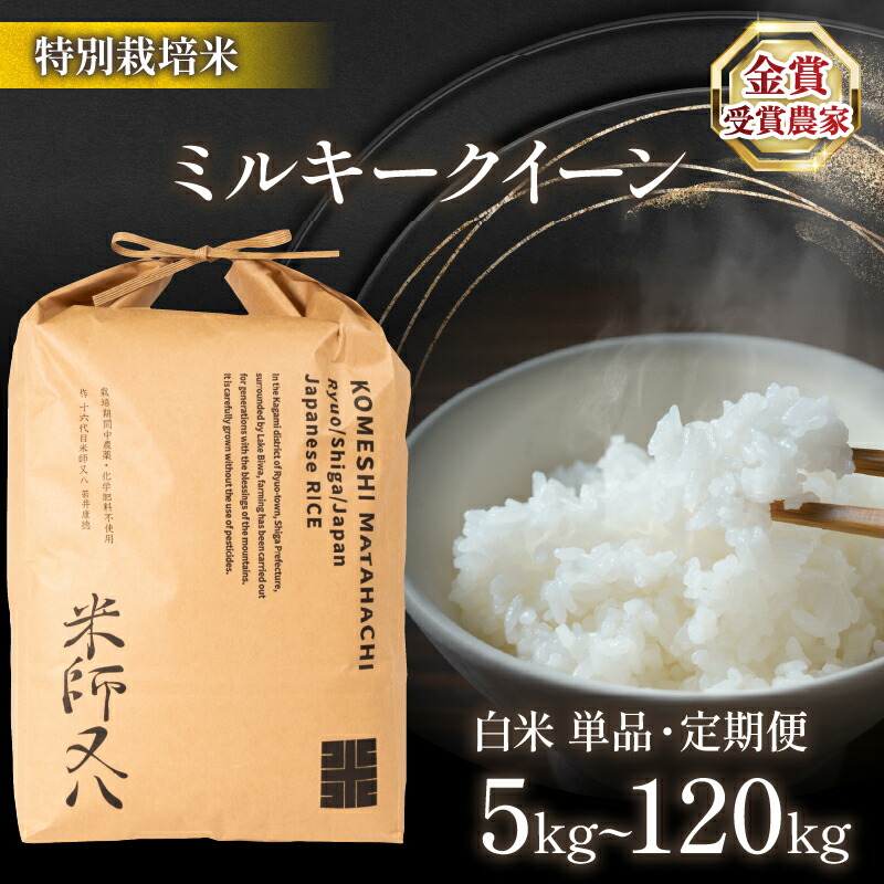 【ふるさと納税】 令和7年産米 ミルキークイーン 選べる 【 容量 】【 回数 】 5kg 10kg 20kg 30kg 1回 3回 6回 12回 白米 ( ブランド 米 rice 精米 ご飯 内祝い 十六代目米師又八 謹製 もちもち 国産 送料無料 滋賀県 農家直送 竜王 ふるさと納税 )|滋賀県竜王町