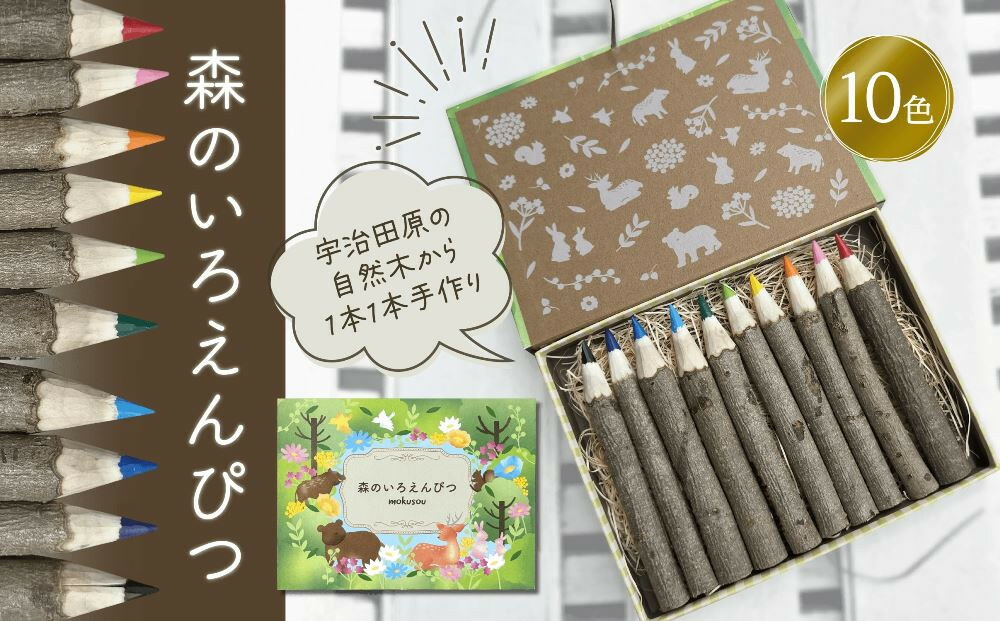 【ふるさと納税】 森のいろえんぴつ〈色鉛筆 えんぴつ 色えんぴつ 鉛筆 文具 文房具木材 お絵描き キッズ おもちゃ 知育 玩具 手作り 自然 贈り物 プレゼント ギフト〉