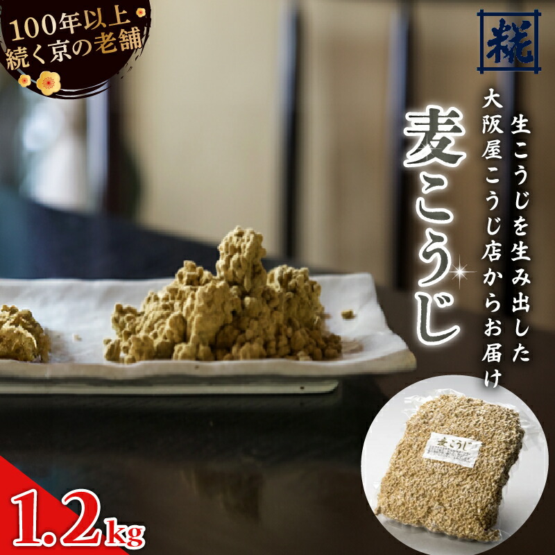 【ふるさと納税】 麦こうじ 1升 (1.2kg) 麦麹 麦こうじ むぎこうじ 麹 塩麹 味噌 甘酒 国産 和食 発酵食品 冷蔵 京都府 大阪屋こうじ店