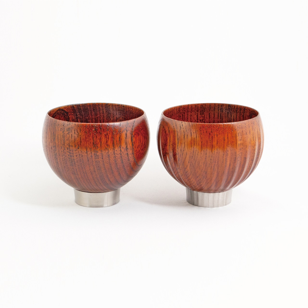 【ふるさと納税】 手作り 漆器 × 金属 sukuf clear brown ペア 湯呑 ぐいのみ 小鉢 天然木 本漆 伝統工芸 ぐい呑み ぐい飲み 酒器