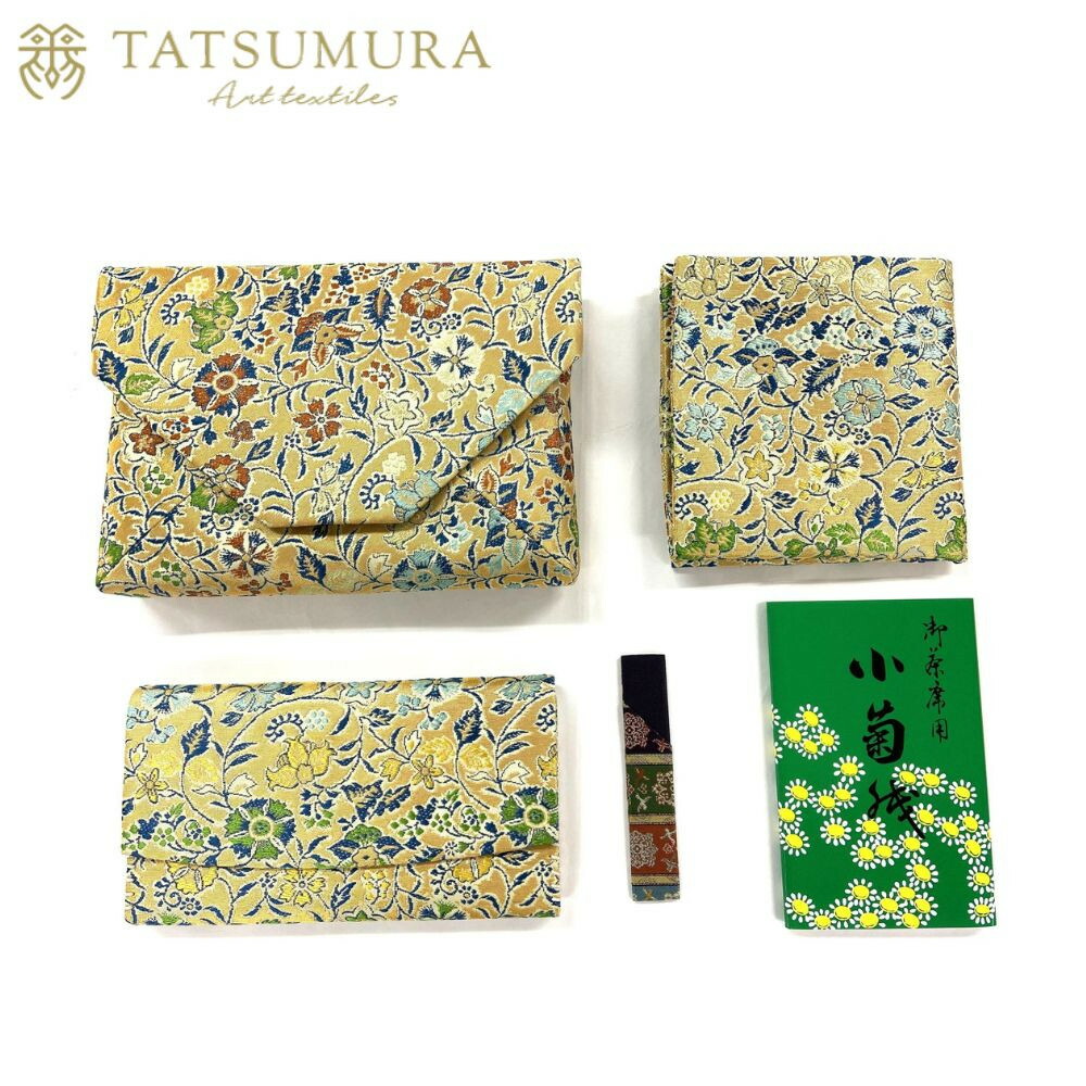 【ふるさと納税】【龍村美術織物】早雲寺（金）茶道具5点セット（出帛紗など）｜京都 茶道 人気 [ ふくさ 小物入れ 懐紙 和風 和装 高級 人気 おすすめ お取り寄せ 通販 送料無料 ふるさと納税 ]