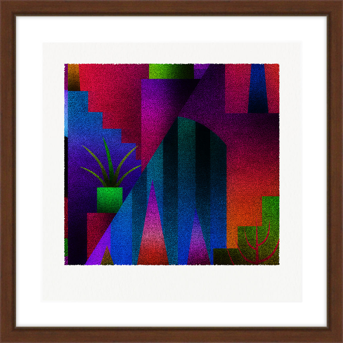 【ふるさと納税】【絵画】 ピエゾグラフ 「彩と光」 額装サイズ 266mmx266mm 【 しかくいえ ピエゾグラフ 額入り 額縁付 アート インテリア 現代版画 絵画 版画 贈り物 贈答 プレゼント ギフト 綾部 京都 】｜京都府綾部市