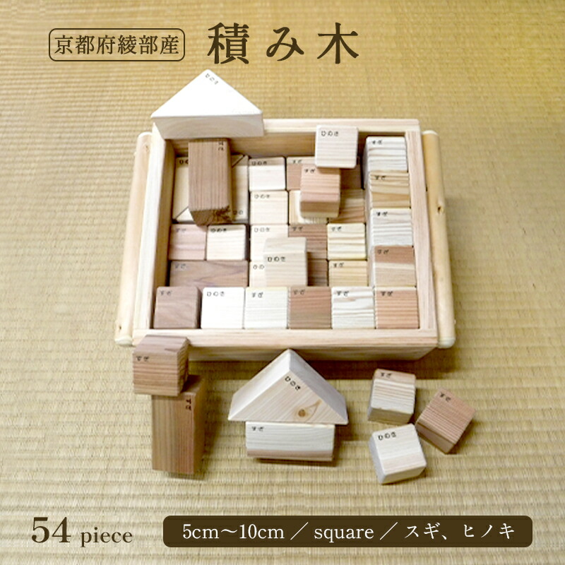【ふるさと納税】綾部市産 スギ、ヒノキを当てはめるした 積み木（54天下太平） 手作り 国産 小わっぱ 木育 用木 森林地帯一体化 用木産業 お子さん 杉 檜 京都 綾部【貨物輸送無料】