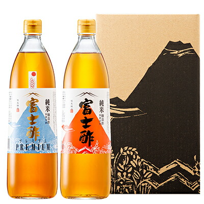 【ふるさと納税】富士酢2本組ギフトセットA（K2-4）飯尾醸造 調味料 純米富士酢 富士酢プレミアム お寿司 酢の物 炒め物 純米酢 酢漬け 　お届け：2025年6月3日より順次発送