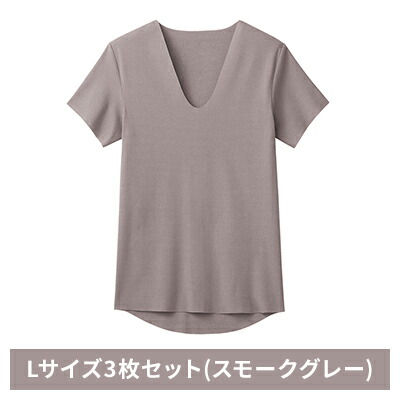 【ふるさと納税】グンゼ YG カットオフV ネックTシャツ【YN1515】Lサイズ3枚セット(スモークグレー) GUNZE　 ファッション 美しく 快適 アウター アンダーウェア ストレスフリー 着心地 肌着 抗菌防臭力