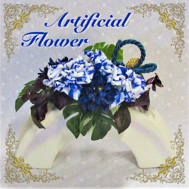 【ふるさと納税】アートフラワー フラワーアレンジ 和風アレンジE＜花古都＞《花 造花 ギフト 1点もの 正月 正月飾り》｜京都府亀岡市
