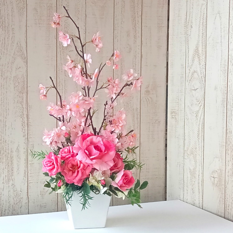 【楽天市場】【ふるさと納税】アートフラワーアレンジ 花明かり 春の先取り桜アレンジ 置物 造花 可愛い インテリア ギフト プレゼント ...