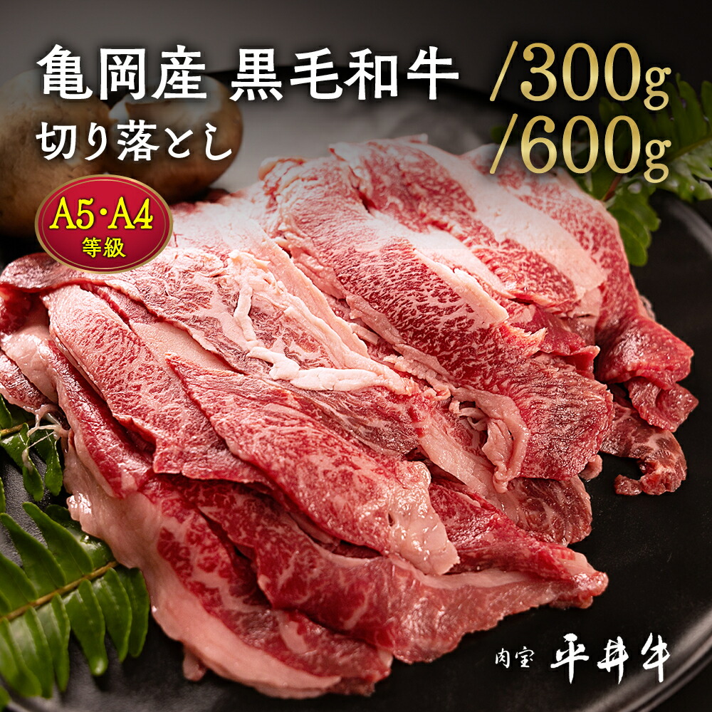 【7営業日以内発送】＼選べる内容量／平井牛 A5・A4 切り落とし 300g/600g 亀岡産黒毛和牛◇ ｜ 希少 和牛 冷凍 真空パック スライス すき焼き しゃぶしゃぶ 焼肉 牛肉 送料無料 小分け 70th