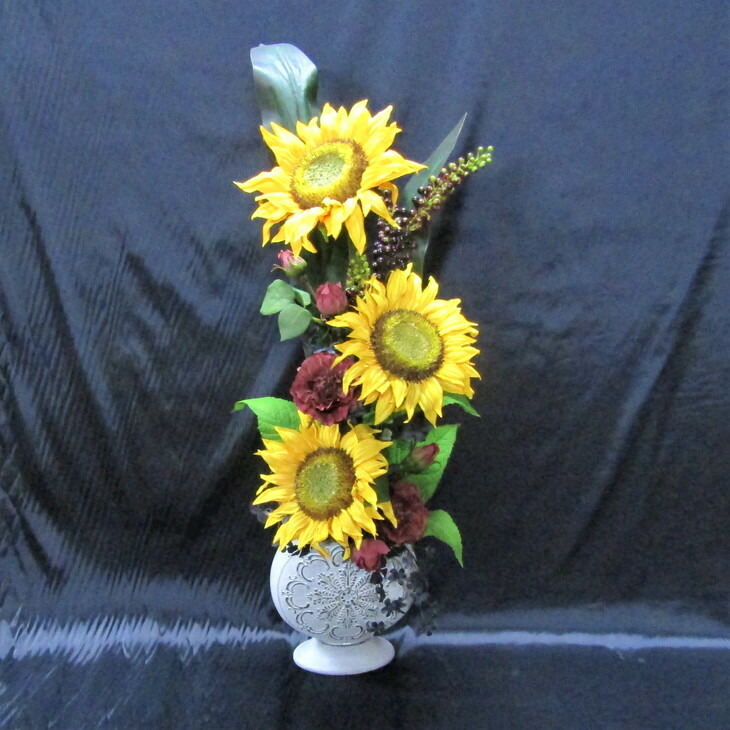 アレンジフラワー 室内装飾 贈り物に ふるさと納税 アーティフィシャルフラワー ヒマワリ アレンジ 花古都 花 造花 フラワーアレンジメント 母の日 ギフト